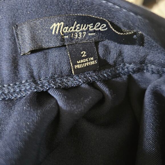 Madewell Ponte Swivel Mini Skirt Size 2 A2726 Navy Blue Preppy Nautical Stretch - Picture 8 of 12